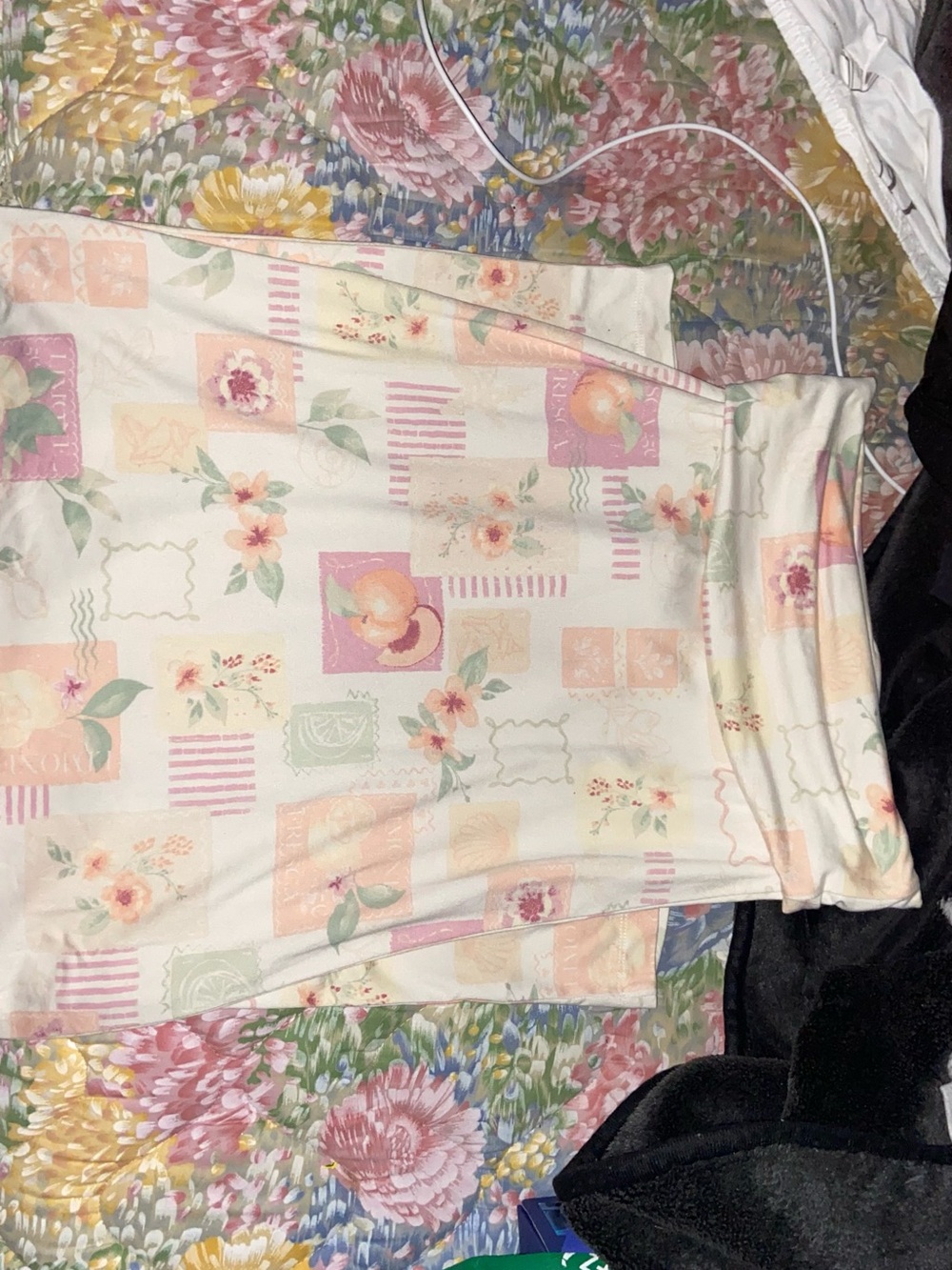 Floral Pastel Midi Dress- Cream Peach Print